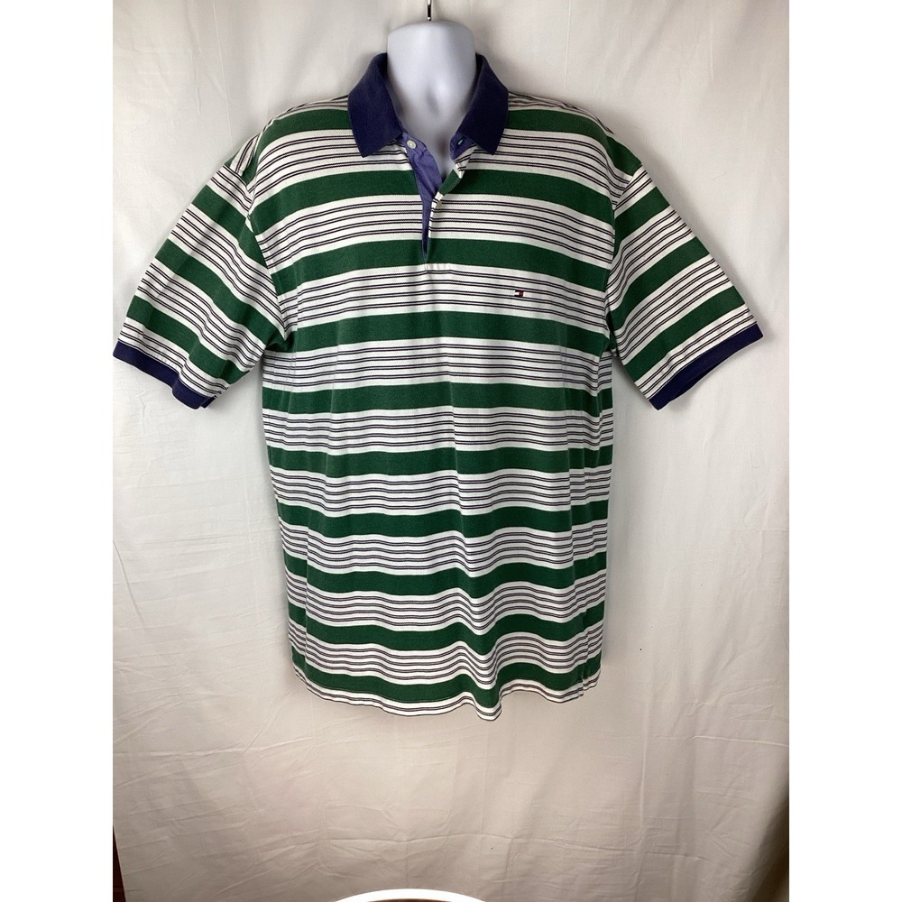 Tommy Hilfiger Men's Striped Polo Shirt Size XXL Short Sleeve Logo Preppy Casual